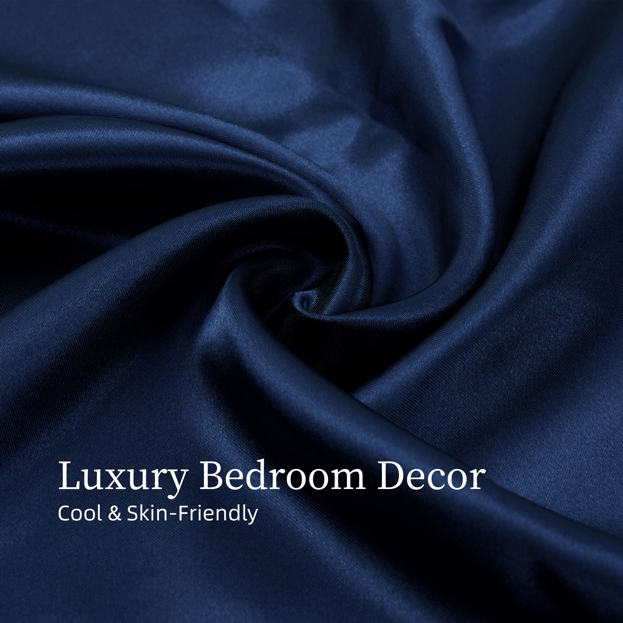 Satin Bed Sheets, Twin Size Sheets Set, 3 Pcs Silky Bedding Set With 15 Inches Deep Pocket For Mattress (Twin, Navy Blue)_voghion.com